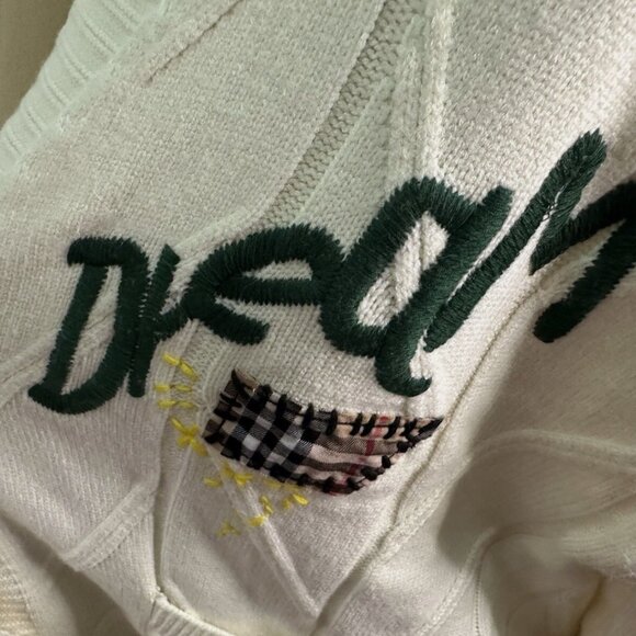 ebossy Embroidered Cable Knit Cardigan Sweater-Super Soft Whimsical Size Small - Picture 4 of 9